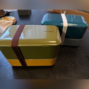 Takenaka x Topdrawer Bento Box Set in Green/Yellow and Blue/Light Blue